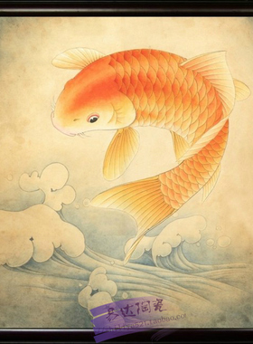 鲤鱼连年有余瓷板画