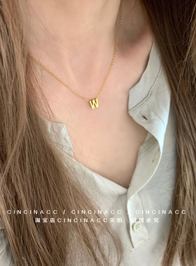 无品牌钛钢不掉色女时尚字母项链