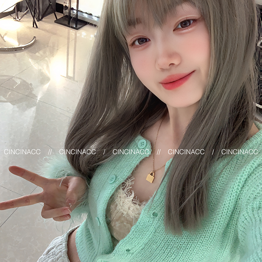 CINCIN原创设计感字母锁头项链女简约气质百搭吊坠毛衣链叠戴颈链 - 图1