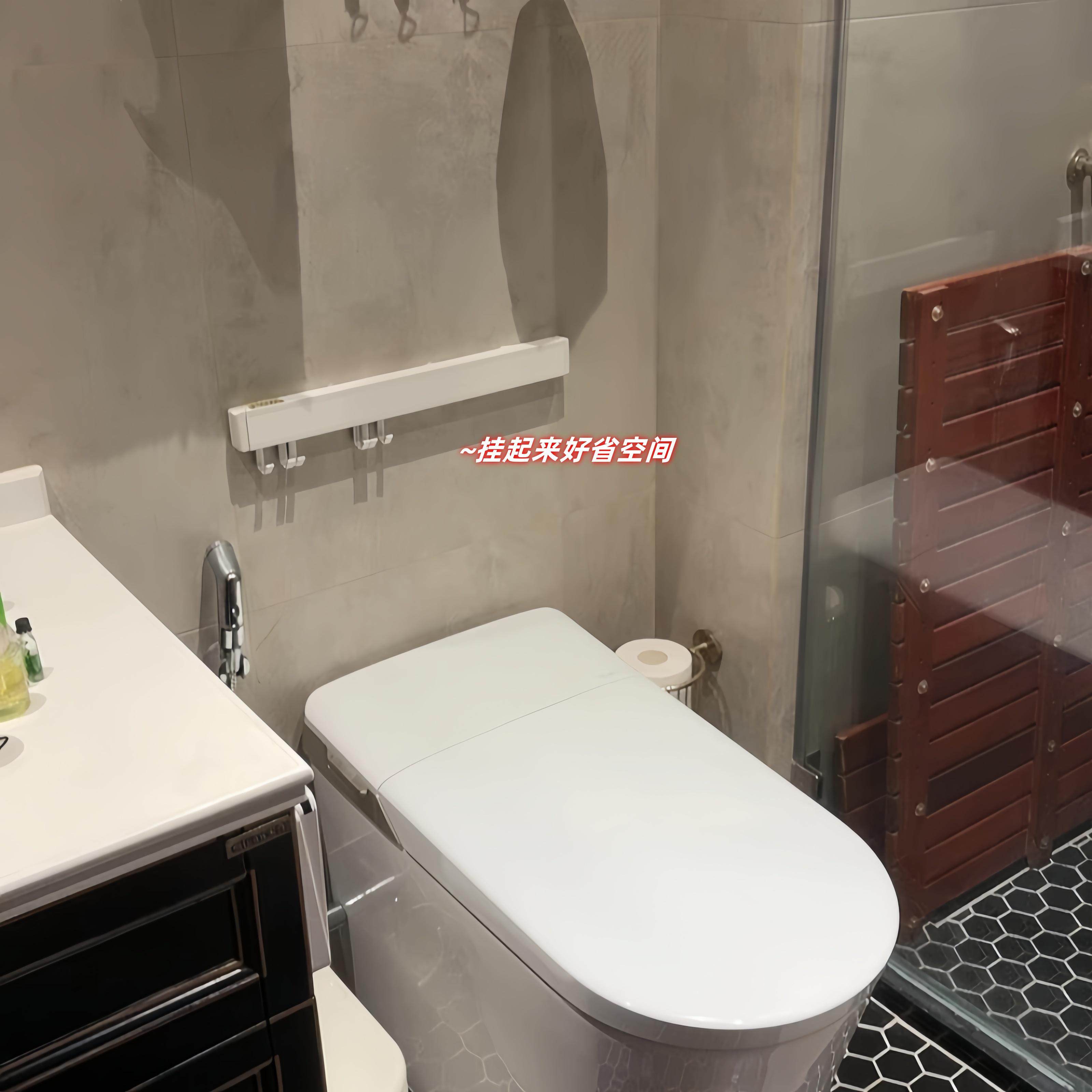 阳台伸缩隐形晾衣架窗户置物架晒鞋卫生间置物架浴室收纳架厕所放,淘宝优惠券,粉丝福利购,淘宝优惠卷