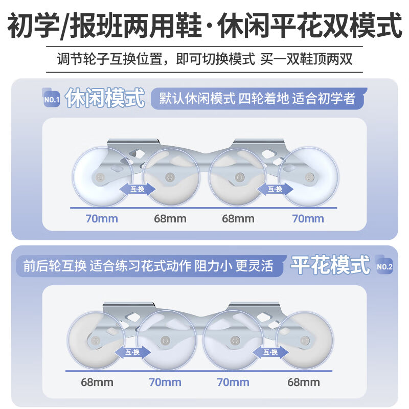 斯威（SWAY）轮滑鞋儿童溜冰鞋男女童闪光套装专业成人初学者可调 - 图1