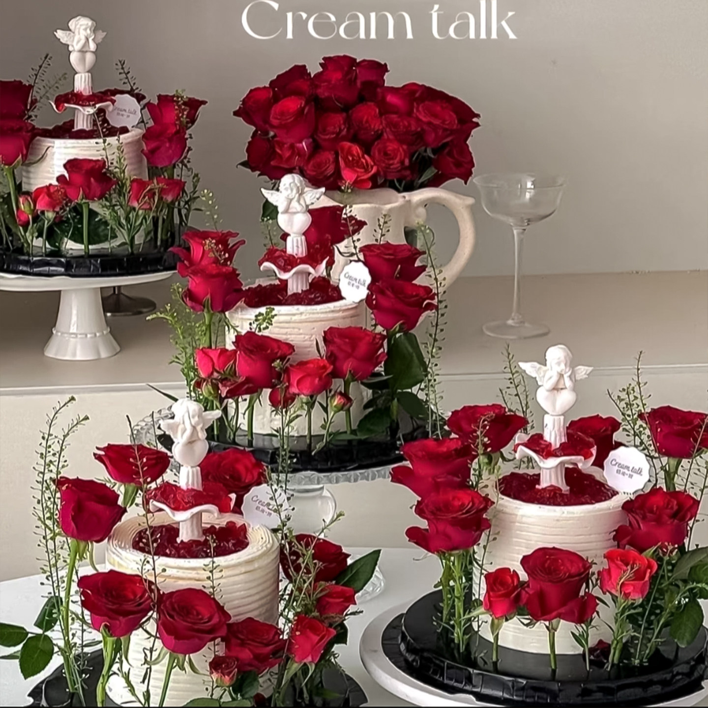 浪漫仙女生日鲜花许愿池蛋糕装饰爱心小天使玫瑰许愿柱子告白女神,淘宝优惠券,粉丝福利购,淘宝优惠卷