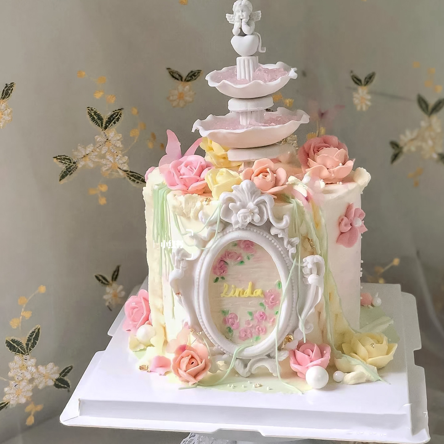 浪漫仙女生日鲜花许愿池蛋糕装饰爱心小天使玫瑰许愿柱子告白女神,淘宝优惠券,粉丝福利购,淘宝优惠卷