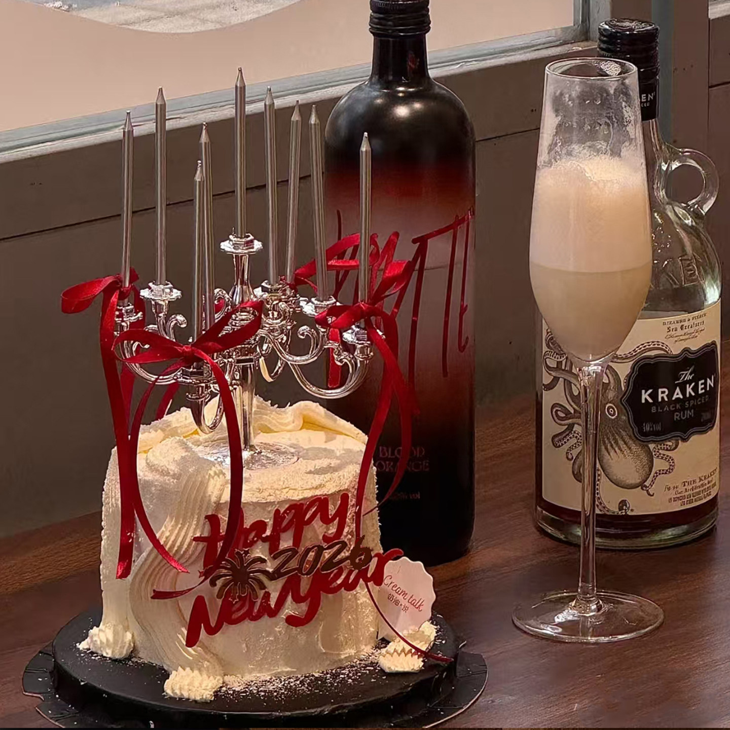 2026新年跨年元旦氛围感复古烛台蛋糕装饰数字英文亚克力DIY丝带,淘宝优惠券,粉丝福利购,淘宝优惠卷