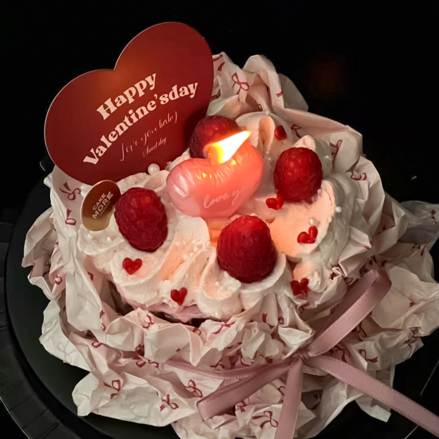 2.14情人节仪式感草莓巴斯克蛋糕装饰DIY花束蝴蝶结包装纸爱心卡,淘宝优惠券,粉丝福利购,淘宝优惠卷