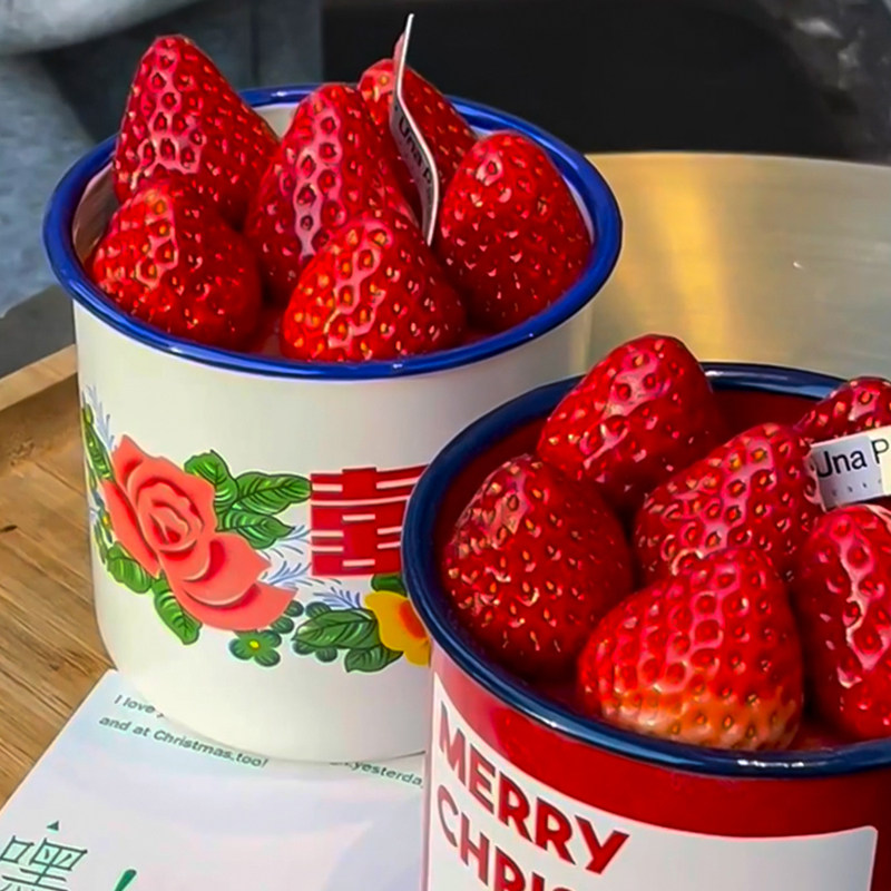 秋冬季简约圣诞节复古工艺奶油草莓搪瓷杯蛋糕装饰团建聚会小甜品,淘宝优惠券,粉丝福利购,淘宝优惠卷
