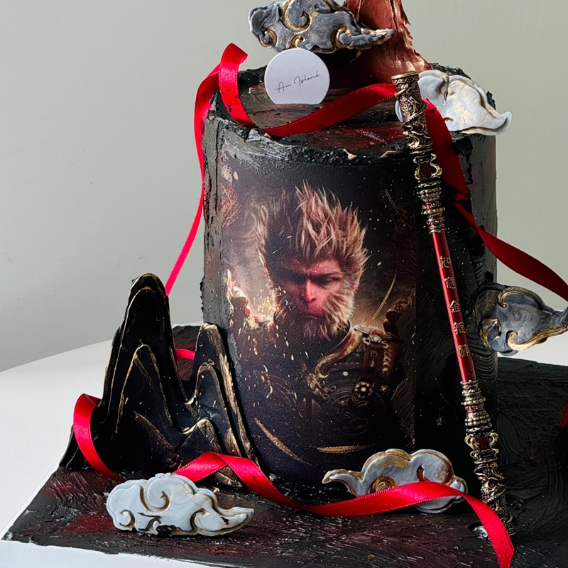 爆款黑神话悟空游戏蛋糕装饰经典手绘糯米纸孙悟空如意金箍棒摆件,淘宝优惠券,粉丝福利购,淘宝优惠卷