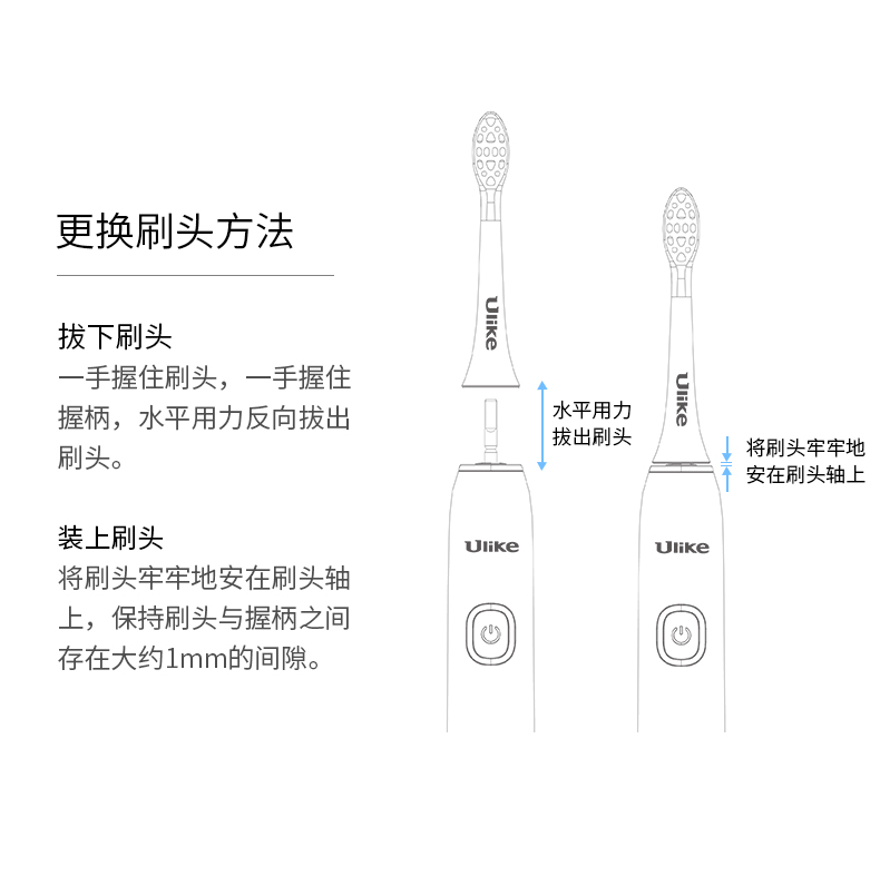 适配Ulike电动牙刷头careup通用替换刷头成人cb02/602/603/sn903-图2