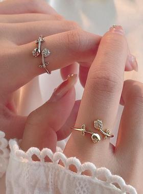 食指戒指女时尚个性高级感冷淡高级小众饰品粗胖手大号可调节指环