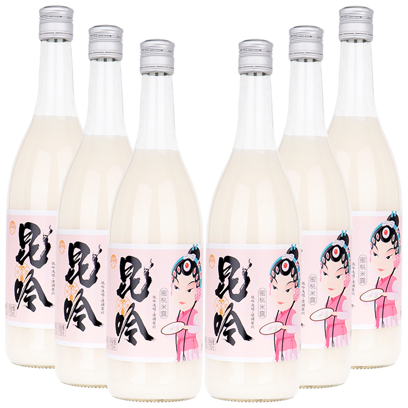 苏州特产苏州桥水蜜桃米露低度米酒750ml 6瓶微甜团聚礼品米酿
