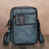 Ретро мужская барсетка, кожаная небольшая сумка, сумка через плечо, сумка на одно плечо, воловья кожа, из натуральной кожи