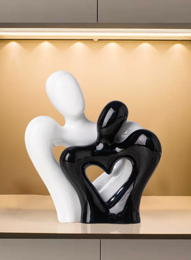 轻奢抽象艺术摆件桌面情侣人物