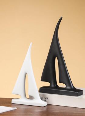 简约一帆风顺帆船艺术门店摆件创意客厅酒柜书房摆饰办公室装饰品