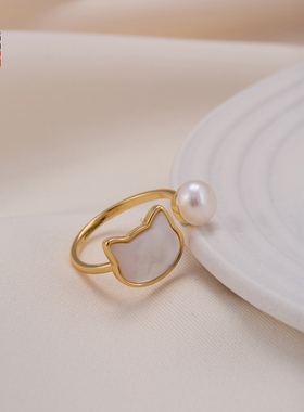 原创设计猫猫头咪咪设计感戒指