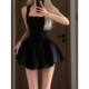 ແບບຝຣັ່ງ lady Royal sister suspender waist bud short skirt summer niche design backless puffy dress ສໍາລັບແມ່ຍິງ