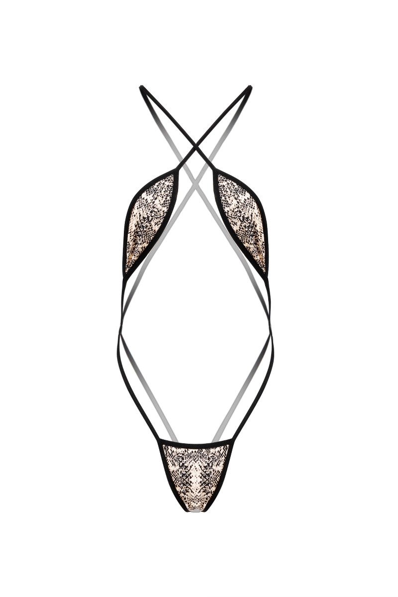 蛇纹比基尼吊带三点泳衣镂空连体衣二次元游戏性感美体写真内衣女,淘宝优惠券,粉丝福利购,淘宝优惠卷