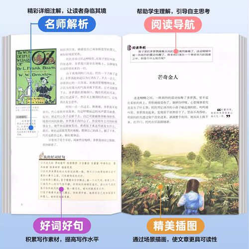 绿野仙踪三年级必读正版原著彩图精编老师推荐二年级三年级小学生课外必读书籍儿童文学获奖作品小学生阅读书籍少儿读物绘本故事书 - 图1