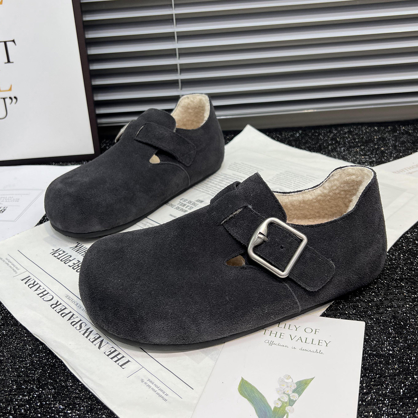 真皮厚底勃肯鞋女2025秋冬新款懒人豆豆鞋加绒保暖棉瓢鞋毛毛鞋潮,淘宝优惠券,粉丝福利购,淘宝优惠卷