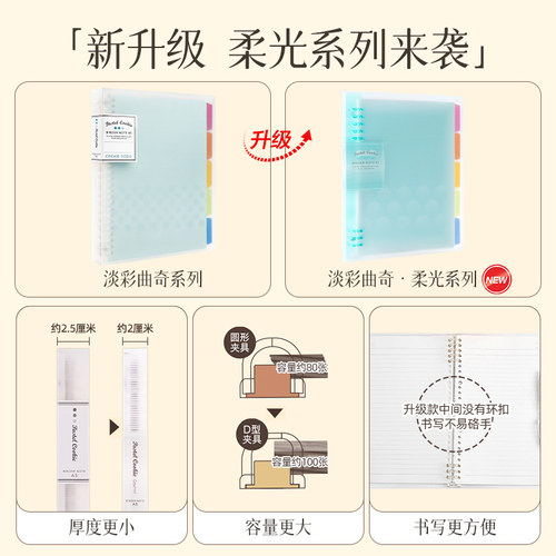 官方专卖店 KOKUYO国誉活页本淡彩曲奇Eric一米新纯B5可拆卸日记本简约记事本A5笔记本本子可换替芯八孔四孔 - 图3