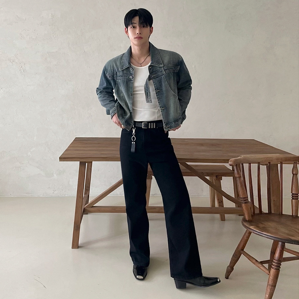 MRCYC复古水洗牛仔夹克男秋季宽松短款外套韩系潮流百搭翻领上衣,淘宝优惠券,粉丝福利购,淘宝优惠卷