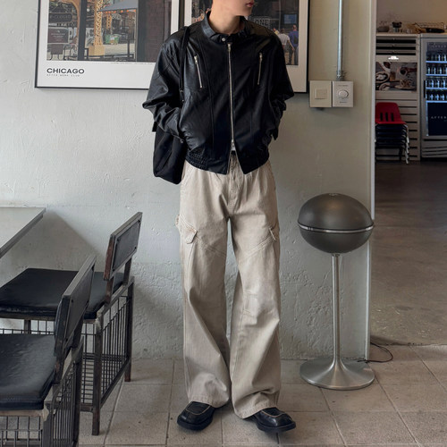 MRCYC复古做旧工装牛仔裤男2026春季新款直筒阔腿裤韩系通勤穿搭 - 图2