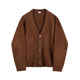 Mrcyc knitted shirt male loose big sweater V -neck single -breasted solid color knit sweater jacket male