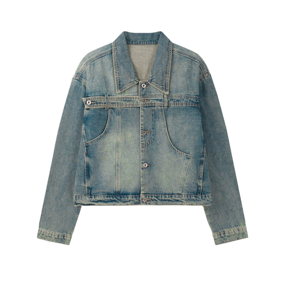 MRCYC复古水洗牛仔夹克男秋季宽松短款外套韩系潮流百搭翻领上衣,淘宝优惠券,粉丝福利购,淘宝优惠卷