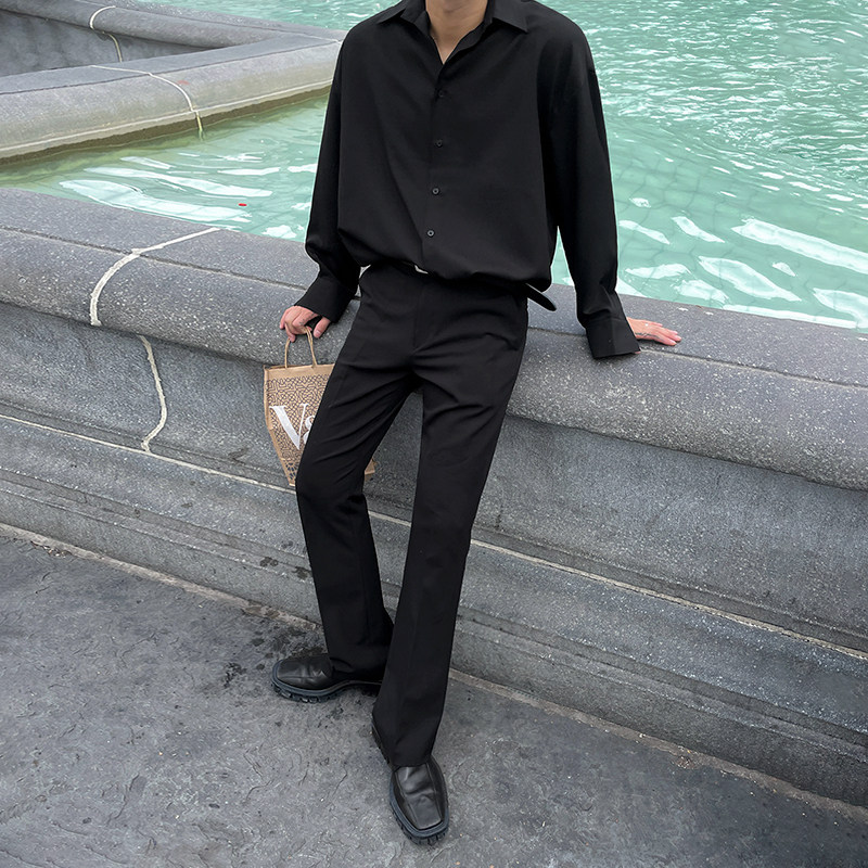 MRCYC休闲西裤男士春秋季韩系宽松潮流直筒垂坠感微喇叭西装裤子,淘宝优惠券,粉丝福利购,淘宝优惠卷