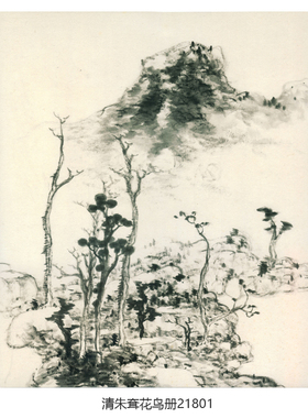清朱耷花鸟册八大山人花鸟画卷轴