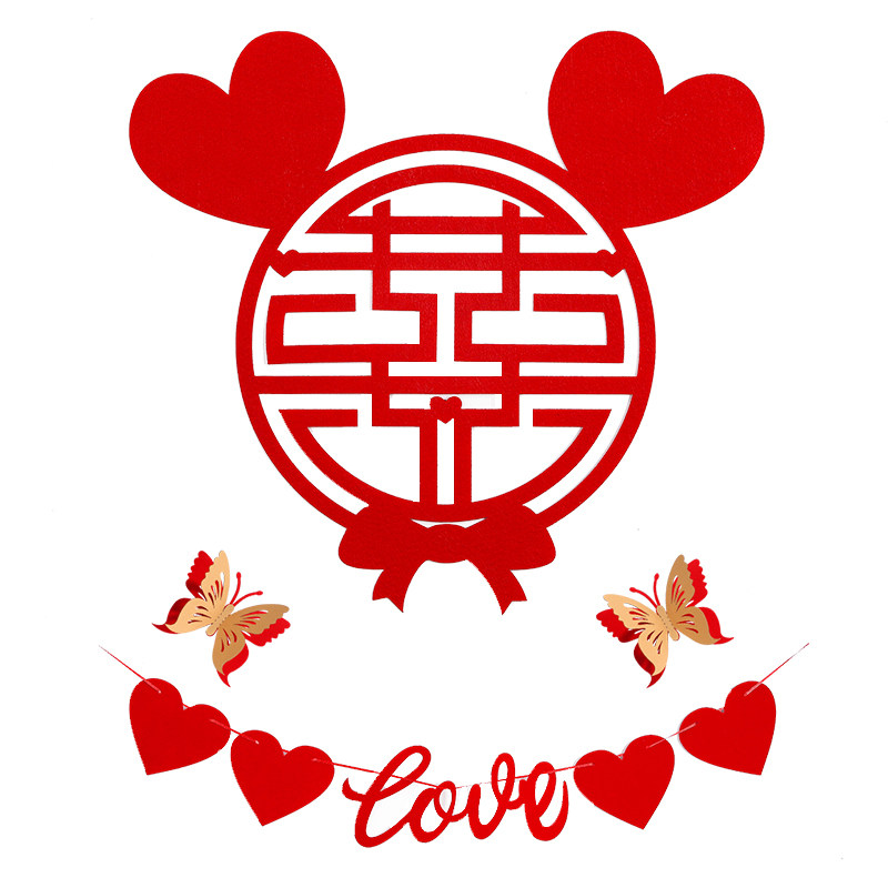 c字布漫贴房贴门置房结字婚婚喜喜高客门厅装婚大用档庆浪贴饰门