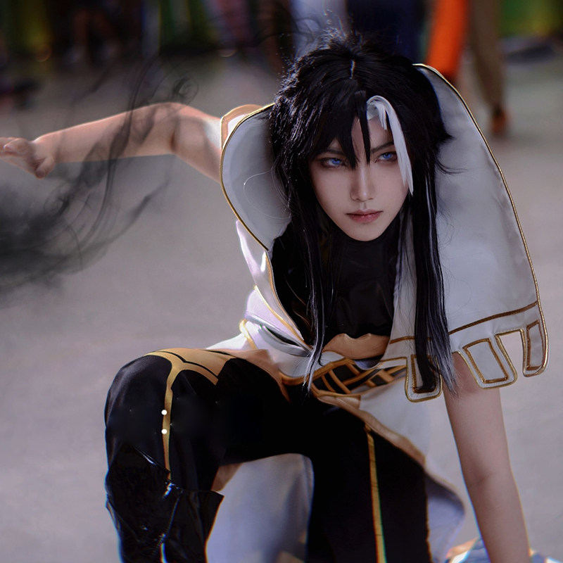 王者荣耀衣服面包家cosplay王者荣耀司马懿皮衣农药帅气游戏cos服假发大套装