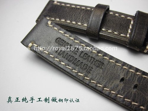 厚料疯马手工头层牛皮表带19mm20mm22mm24mm做旧真皮表带 - 图2