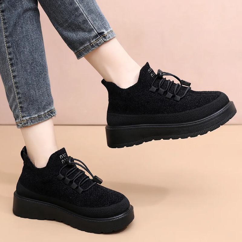 秋冬季厚底休闲鞋女防滑舒适妈妈鞋保暖棉鞋老北京布鞋乐福豆豆鞋,淘宝优惠券,粉丝福利购,淘宝优惠卷