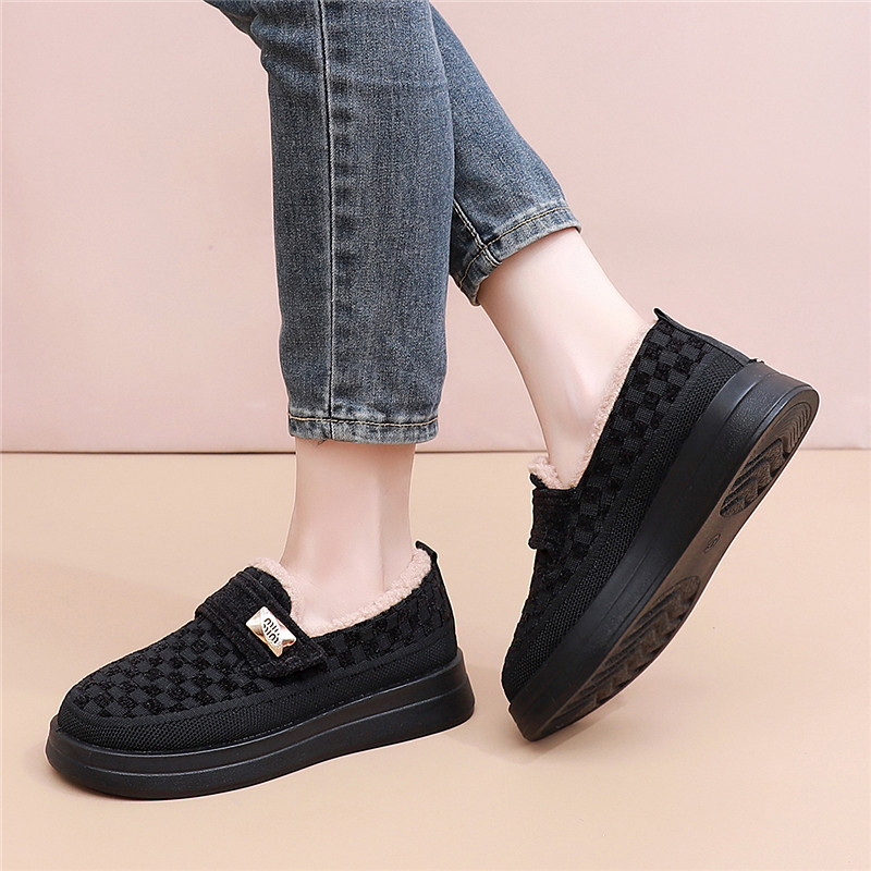 厚底秋冬季老北京布鞋女加绒保暖一脚蹬懒人鞋平底防滑妈妈鞋棉鞋,淘宝优惠券,粉丝福利购,淘宝优惠卷