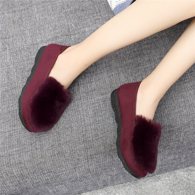 冬老北京布鞋平底女鞋棉鞋加绒保暖豆豆鞋韩版女款毛毛鞋特大码42,淘宝优惠券,粉丝福利购,淘宝优惠卷