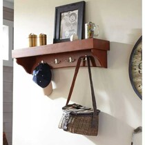 High-end Pure Solid Wood Wall Shelf Living Room Rack Hyun Guan Cloister Hood Bedroom Containing Cabinet Hanging Wall Hook Key Door