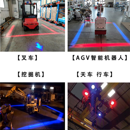 叉车安全区域示宽边界一字警示灯装载机倒车盲区监测防撞报警系统 - 图2