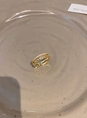轻奢小众高级设计感双层微镶锆石