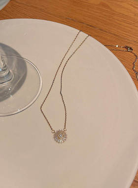 韩国新款简约精致超闪锆石项链女
