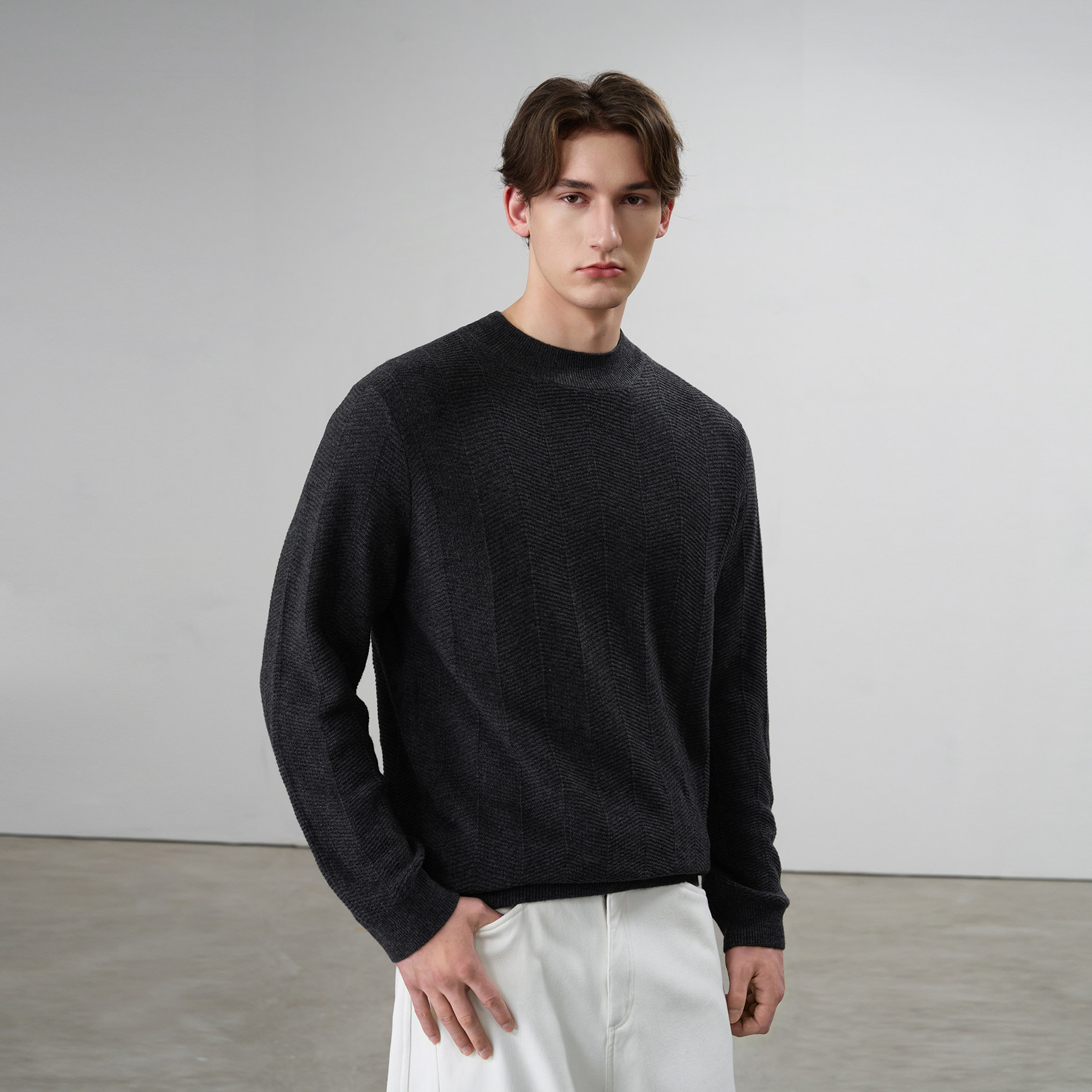 南乙NYHSUGOO 100%羊毛针织衫男冬季12针48支精纺毛衣打底衫3987,淘宝优惠券,粉丝福利购,淘宝优惠卷