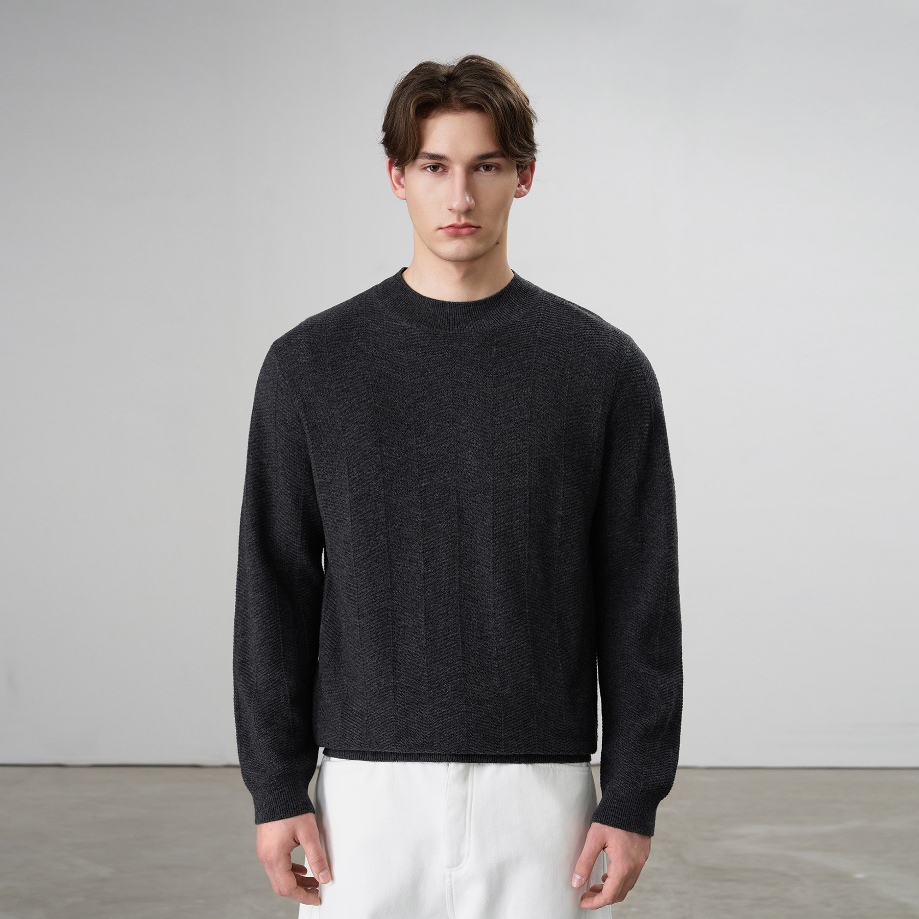 南乙NYHSUGOO 100%羊毛针织衫男冬季12针48支精纺毛衣打底衫3987,淘宝优惠券,粉丝福利购,淘宝优惠卷