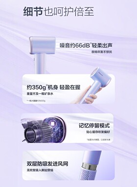 松下高速负离子护发吹风机家用速干冷热电吹风送女生礼物WNE6M