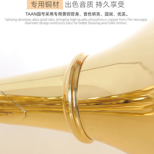 TAAN 圆号乐器降B调 三/四键单排圆号黄铜材质  初学考级乐团演奏 - 图1