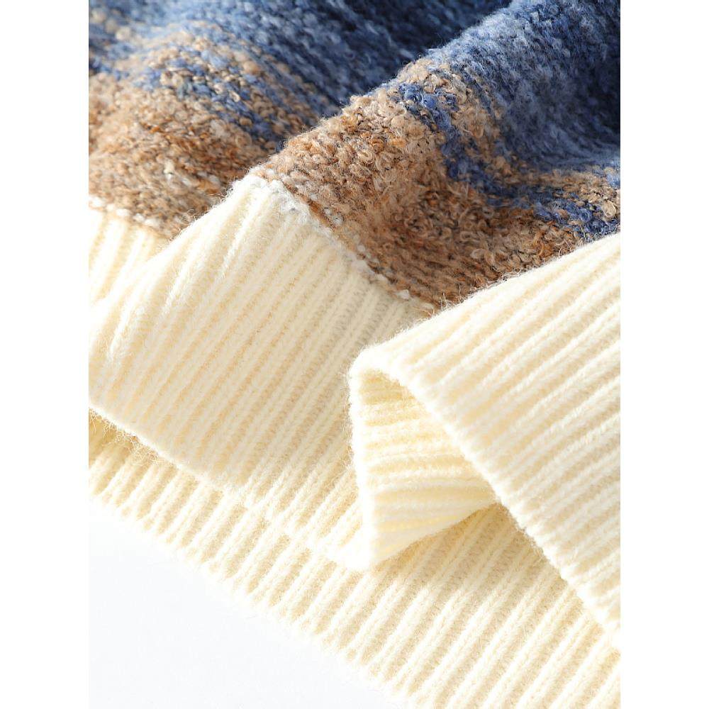 渐变条纹！让你的秋冬不再单调！秋条纹拼色套头圆领针织男毛衣,淘宝优惠券,粉丝福利购,淘宝优惠卷