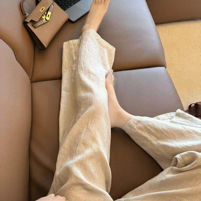 法国Rixo Rane ⭐棉麻宽裤女宽松直筒长裤垂感松弛感裤子休闲 裤,淘宝优惠券,粉丝福利购,淘宝优惠卷