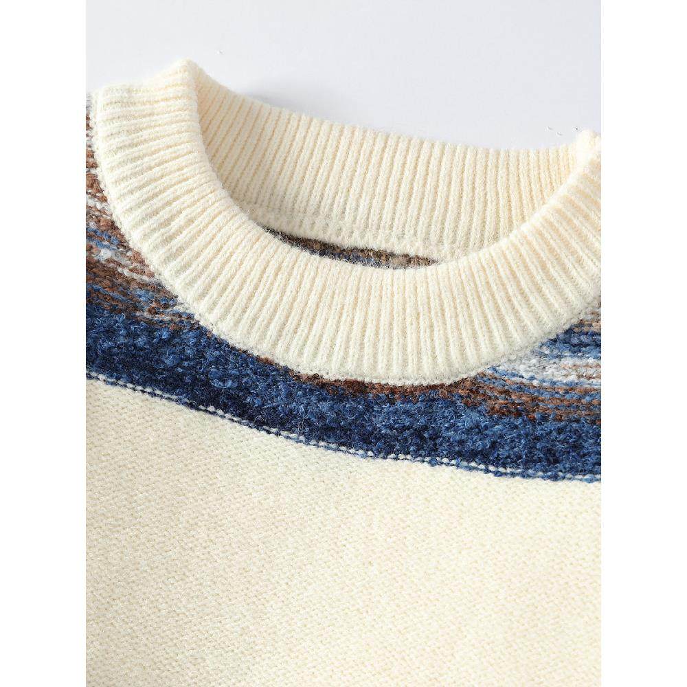 渐变条纹！让你的秋冬不再单调！秋条纹拼色套头圆领针织男毛衣,淘宝优惠券,粉丝福利购,淘宝优惠卷