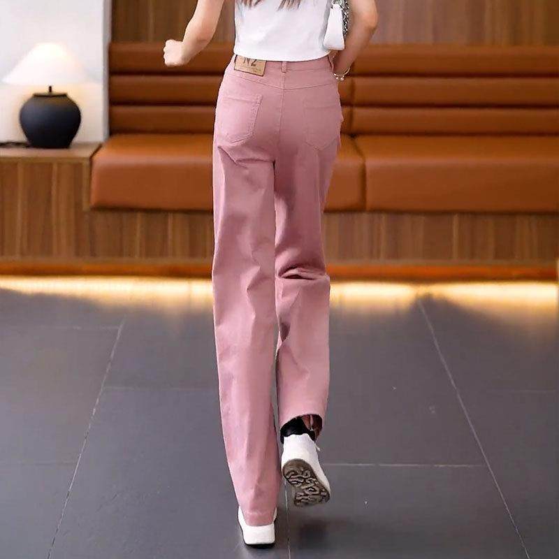 高档纯棉白色窄版牛仔阔腿裤女九分裤春秋新款长裤显瘦高腰直筒裤,淘宝优惠券,粉丝福利购,淘宝优惠卷