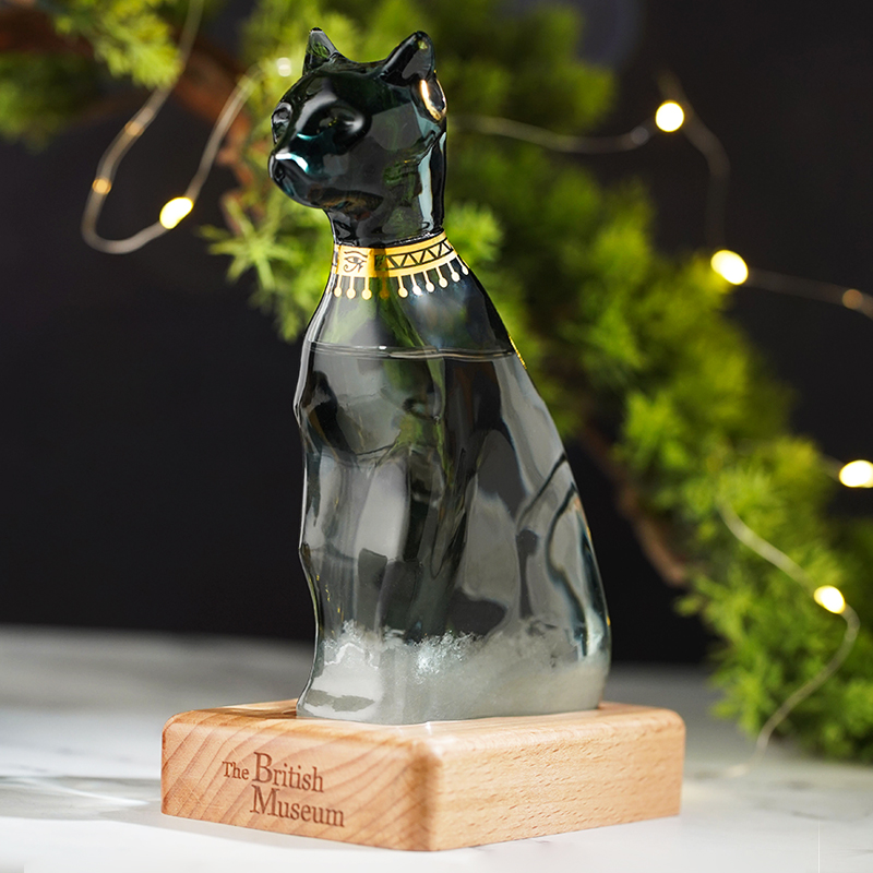 大英博物館蓋亞安德森貓埃及風暴瓶擺件黑胡桃氛圍小夜燈畢業禮物