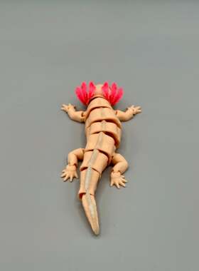 DIY定制-Axolotl 六角恐龙 美西钝口螈 仿生科教模型全关节可动
