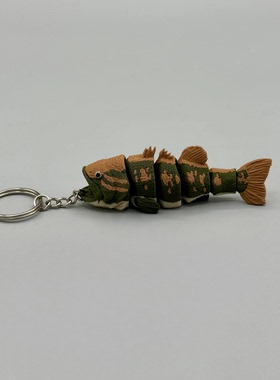 DIY定制-Large Mouth Bass大口黑鲈 模型全可动模型全关节钥匙扣